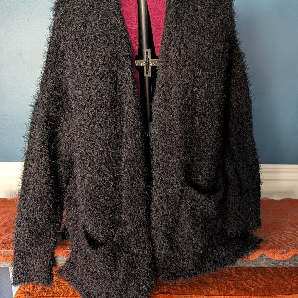 Long black cardigan